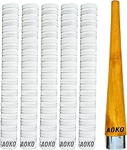 AOKO Plain White Soft Comfortable 5 Rubber Grips for Better Shock Absorption 1 Grip Cone for Cricket Bat Handle Accessories ( Pack of 6 )