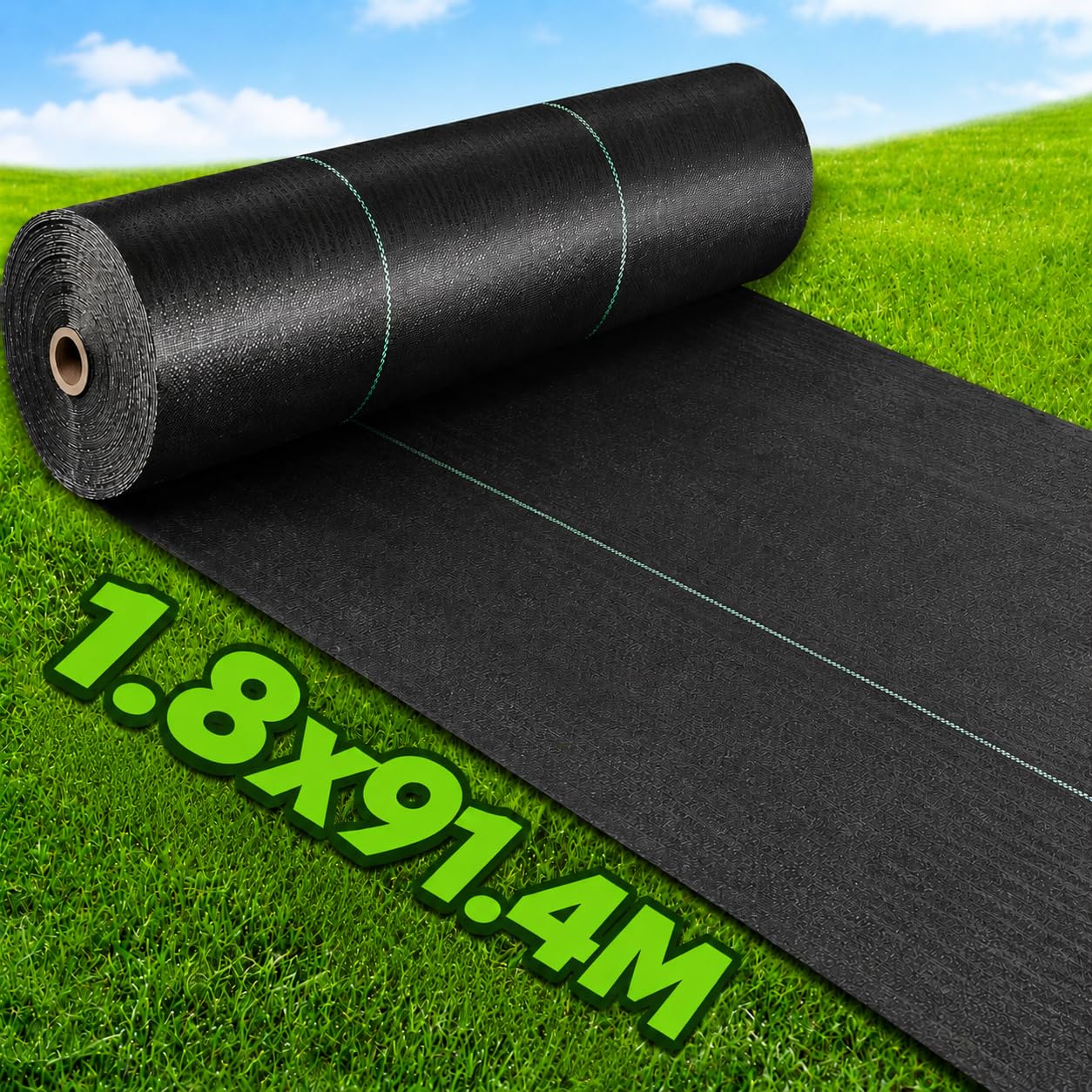 Telo anti-erbacce, 1,83 m x 91,4 m, senza sostanze chimiche, traspirante, permeabile all'acqua, per giardino, vialetto, paesaggistica