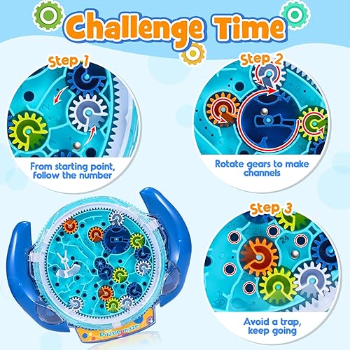 Miniatura 5 de FunforFun! 2 piezas de rompecabezas 3D para niños, juguetes de laberinto de gravedad para niños de 6, 7, 8, 9, 10, 11, 12 años, rompecabezas para