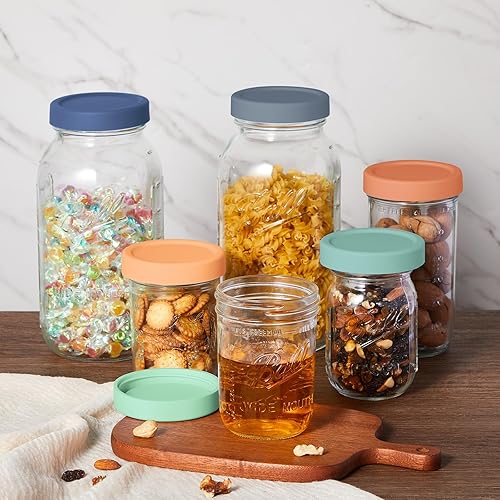 Miniatura 5 de Tapas de silicona para frascos, tapa gruesa a prueba de fugas para frascos Mason de boca, tapas grandes reutilizables para tarros de conservas