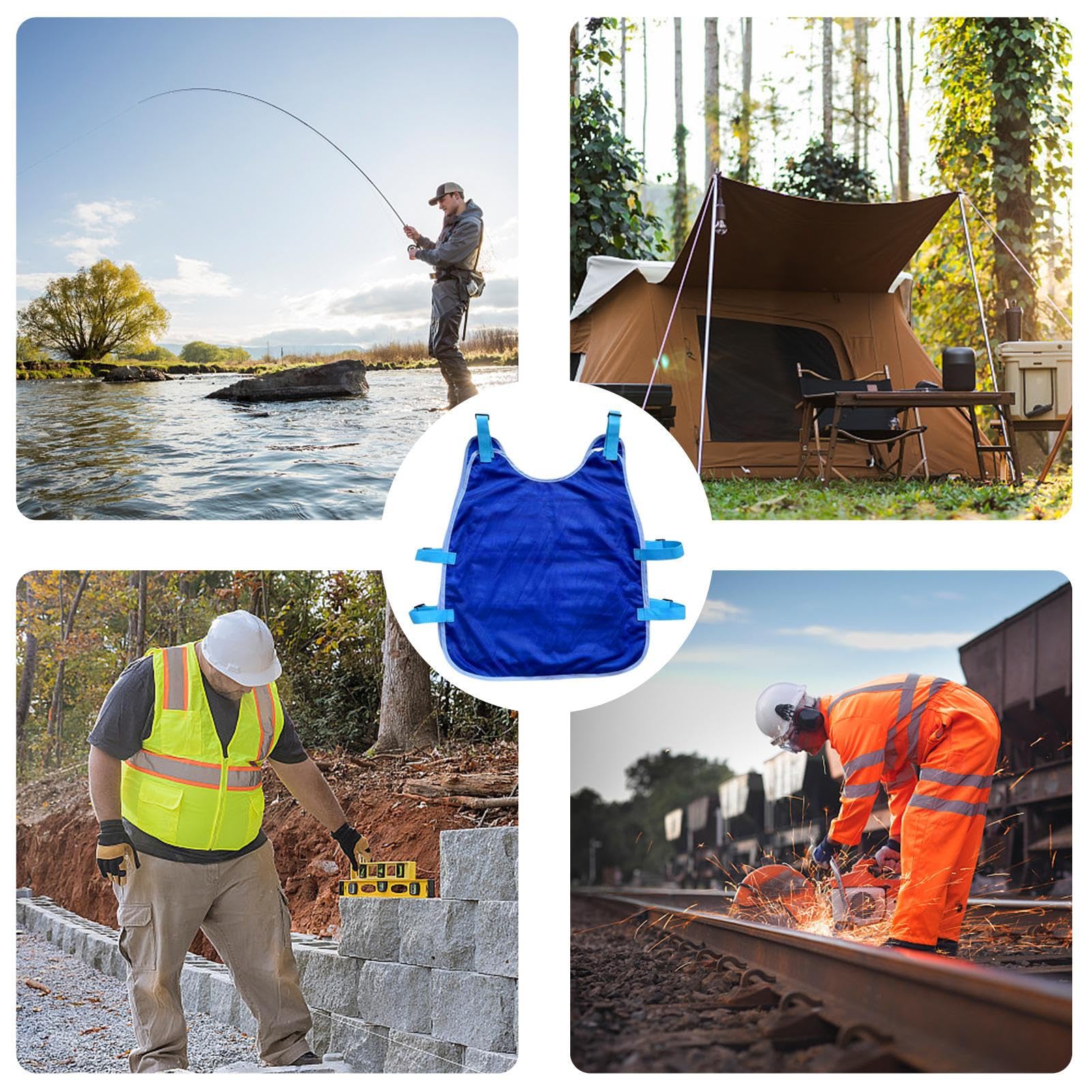 Chaleco refrescante de Verano - Chaqueta de Hielo para el Verano,Ropa de enfriamiento de Hielo Transpirable con protección contra Altas temperaturas para Deportes al Aire Libre
