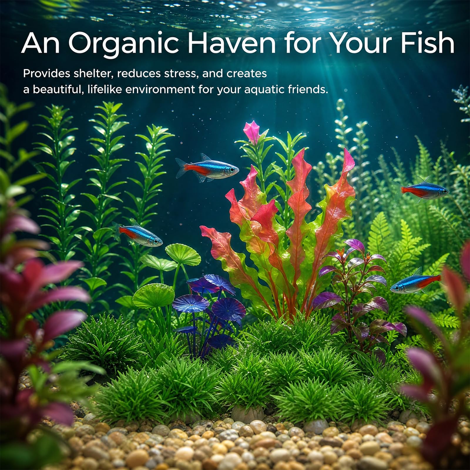 Aquarium Pflanzen, Aquarium Deko, Künstliche Aquarienpflanzen, 16 Stück realistische Wasserpflanzen für Aquarium Dekorationen und Fischbecken