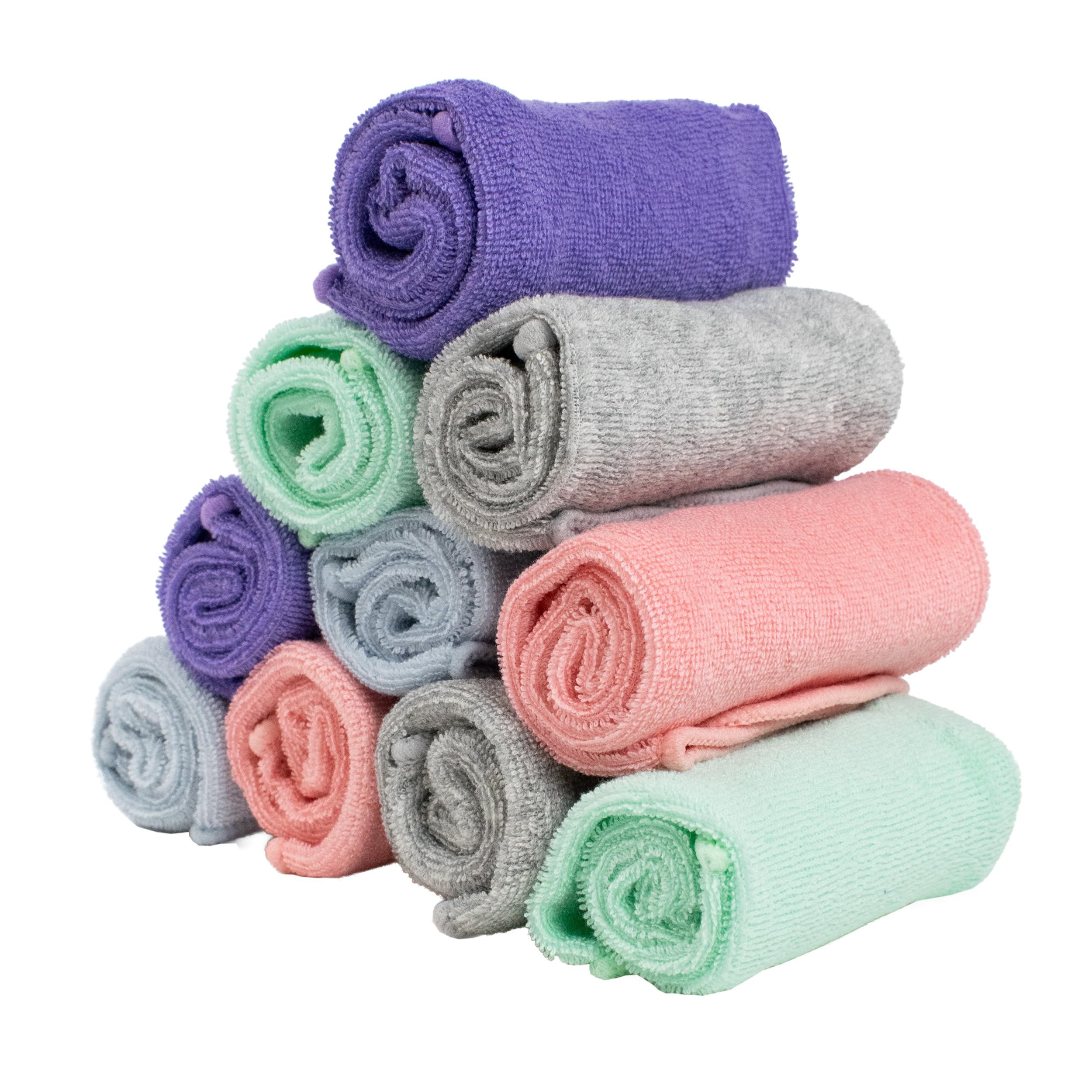 Bambino Mio, Lingettes Bébé Lavables, Ultra Doux et Sans Produit Chimique, Lot De 10, Nuage - L'emballage peut varier