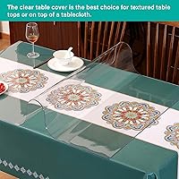Vista 5 de Protector de mesa de plástico transparente de 8 x 36 pulgadas, protector de mesa de comedor de 0.059 in de grosor, impermeable, sin olor