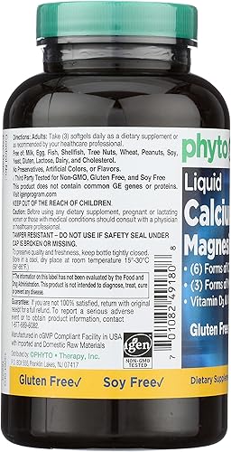 Miniatura 6 de Calcio líquido con cápsulas blandas de magnesio, 1000 mg, 180 unidades