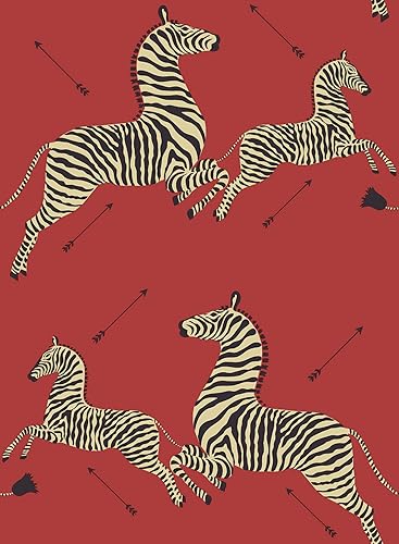Scalamandre SCS3869 Masai Zebra Safari - Papel tapiz autoadhesivo color rojo