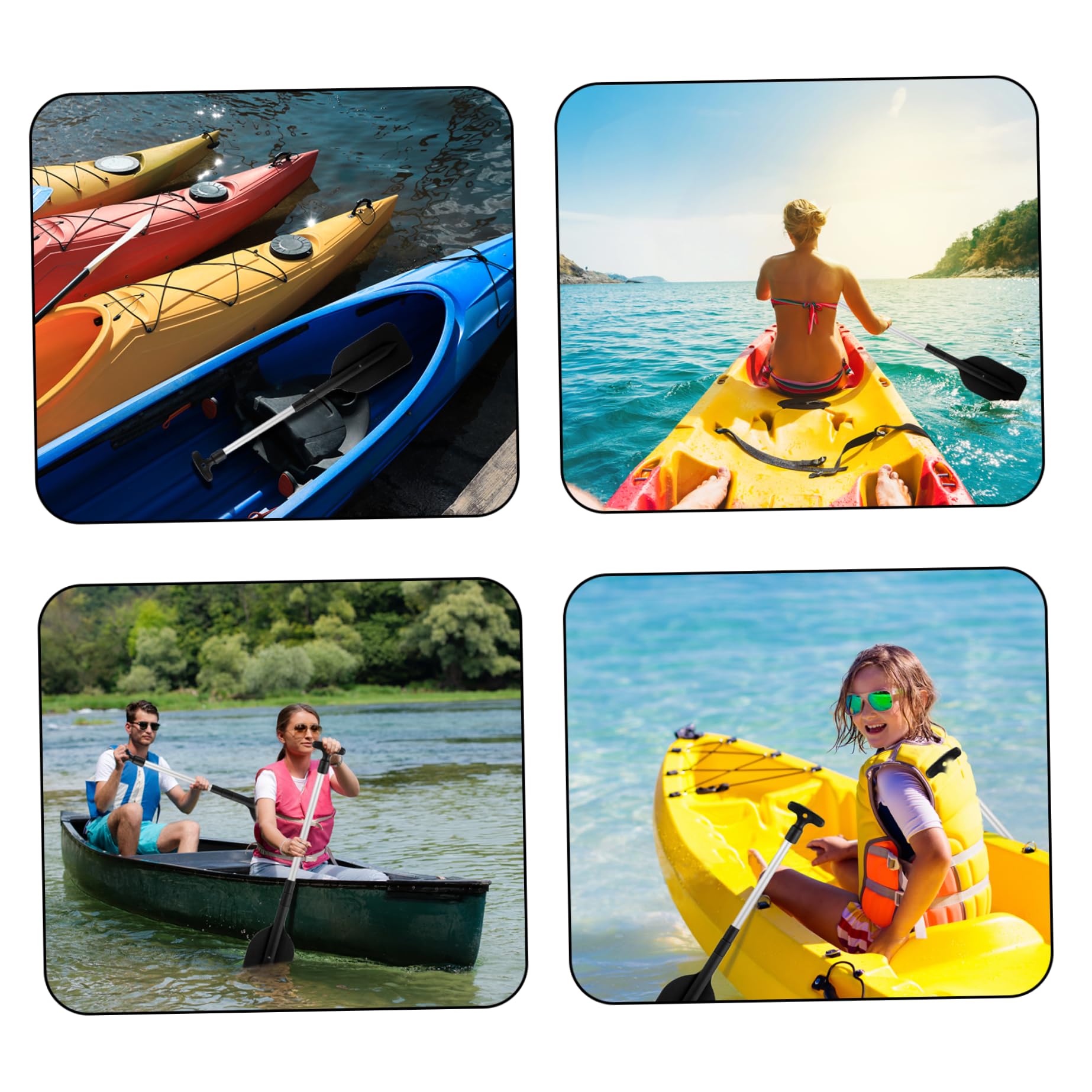 Remo telescópico para kayak 2 piezas con cuchillas de plástico mango en T