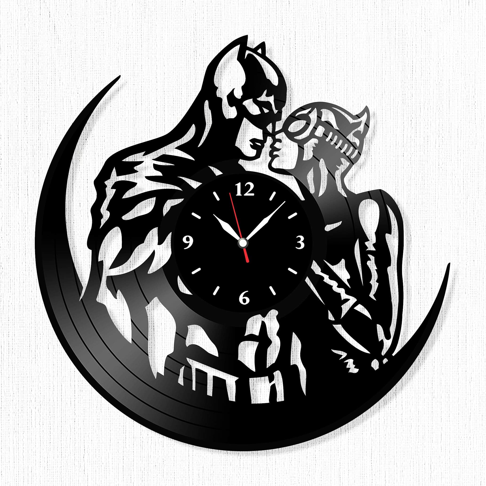 Batman Vinyl Clock 12" - Batman Wall Clock - Best Gift for Fans Batman - Original Wall Home Decor