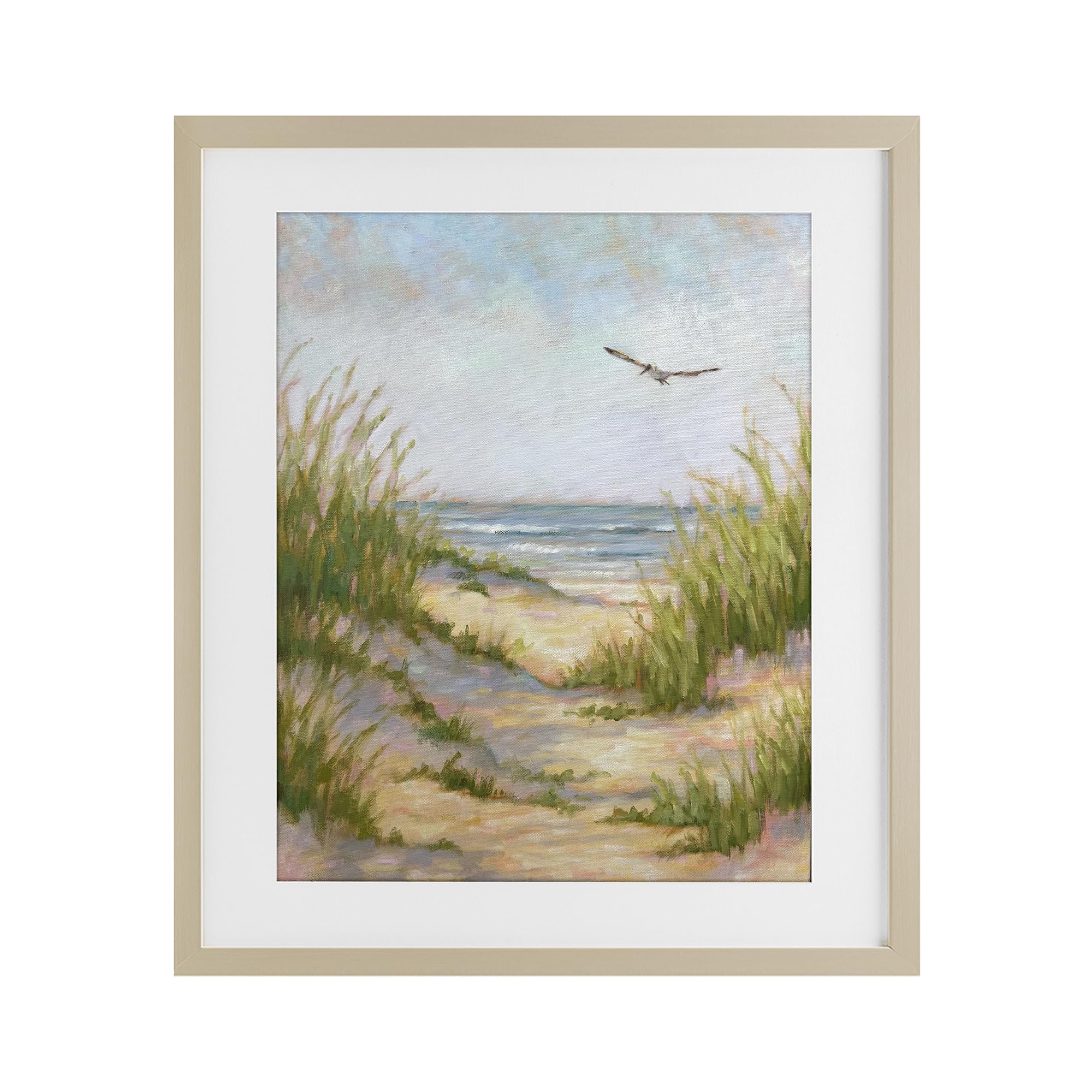 Stupell Industries Harvest Pine (Textured) 'Peaceful Beach Sand Dunes'| Framed Print Under Glass