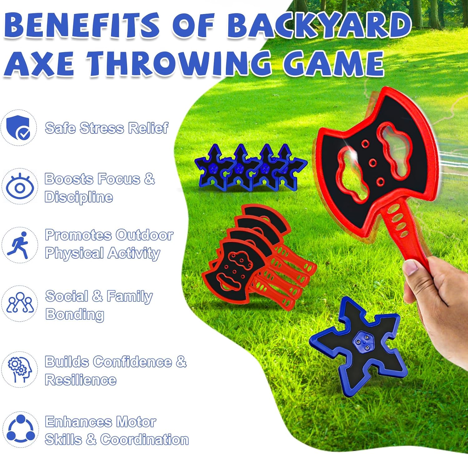 Ax Throwing Game, Lawn Darts Outdoor Game, Ax Throwing Game Set for Adults, Hatchet Throwing Game for Backyard, for Outdoor Games for All Family Members