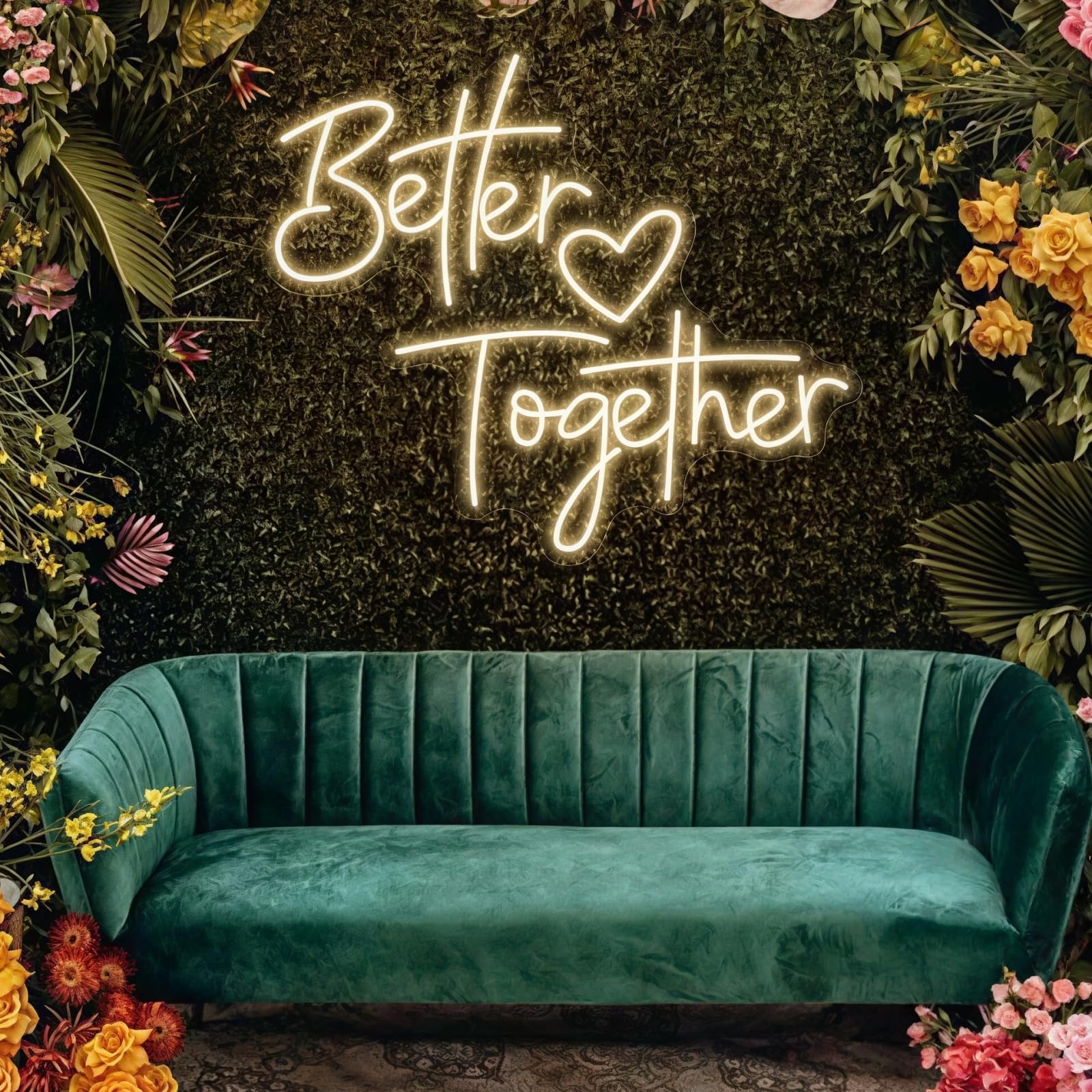 Better Together Neon Sign for Wall Decor, LED Wedding Sign, Neon Light Signs for Wedding Engagement Party Home Bedroom Bar Birthday Wall Art Decoration