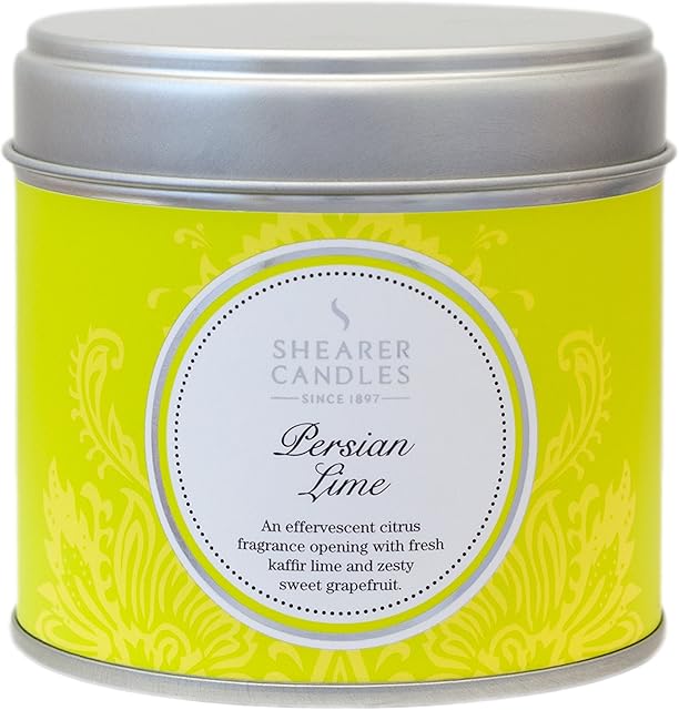 Shearer Candles Persian Lime Large Scented Silver Tin Candle - White