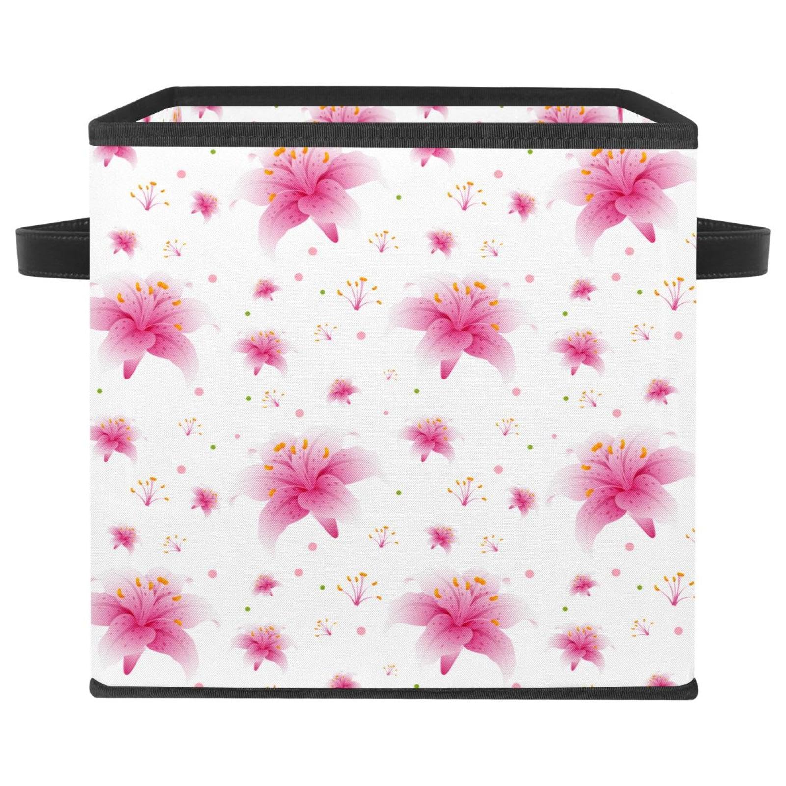 Boîte de rangement pliable romantique motif floral pour un placard élégant