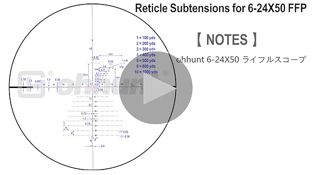 Amazon.co.jp: ohhunt 6-24X50 ライフルスコープ 最初の焦点面