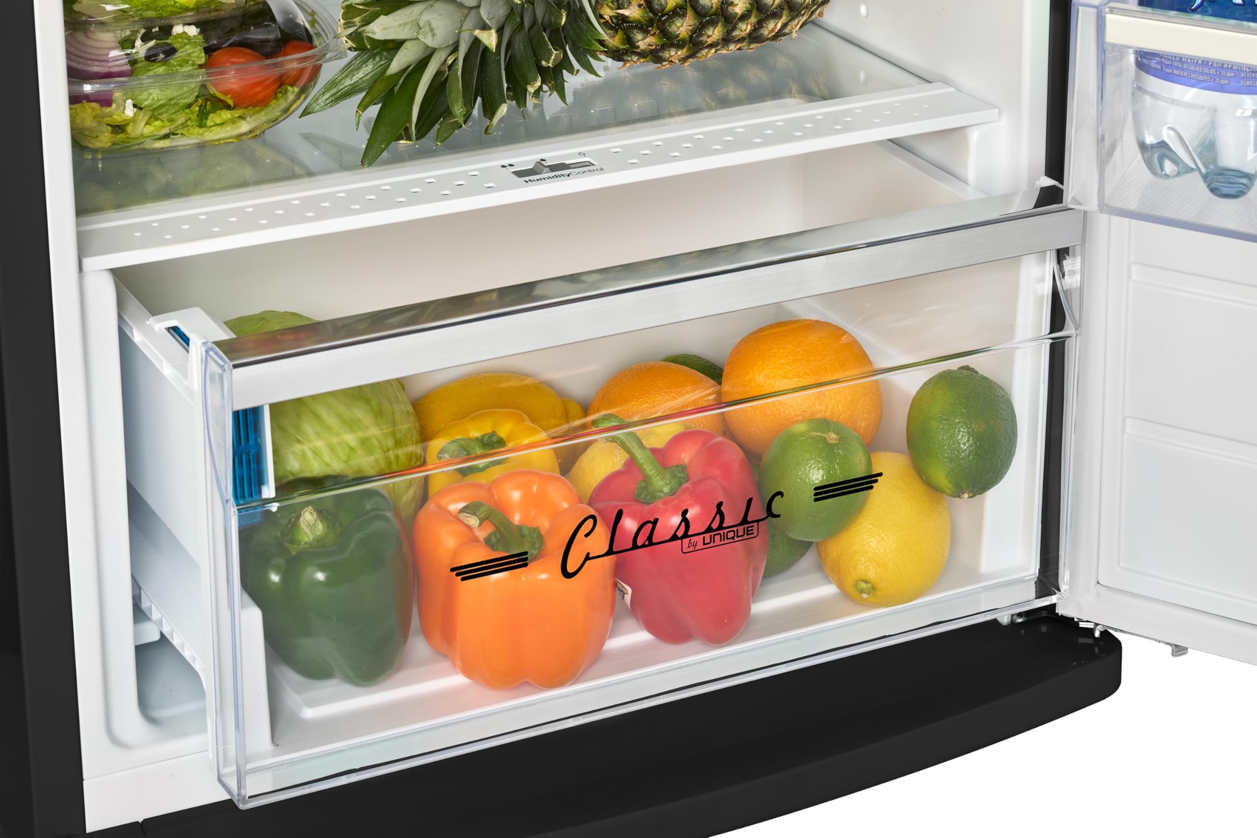 Unique Appliances Classic Retro 11 Cu.Ft. Top Freezer Refrigerator - Midnight Black on Fridge.com - View 6