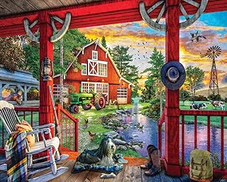 White Mountain Puzzles - Farm Porch -1000 Piece Jigsaw Puzzle
