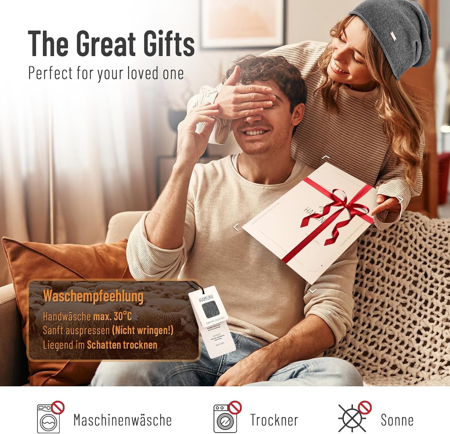 100% Wool Slouchy Beanie, Warm Beanie Hats for Women Breathable Knitting Skull Beanies Cap for Spring Fall Winter - Image 7