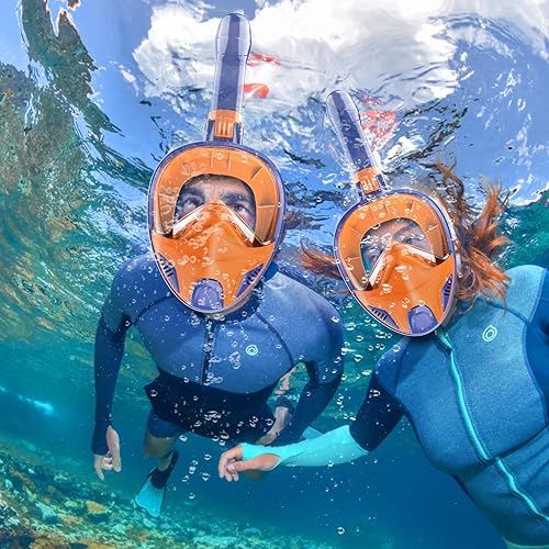 Miniatura 2 de Ezire 2023 Full Face Snorkel Mask Adults & Kids, Snorkeling Gear for Adults & Kids with Detachable Camera Mount, 180 Degree Panoramic View Anti-Fog