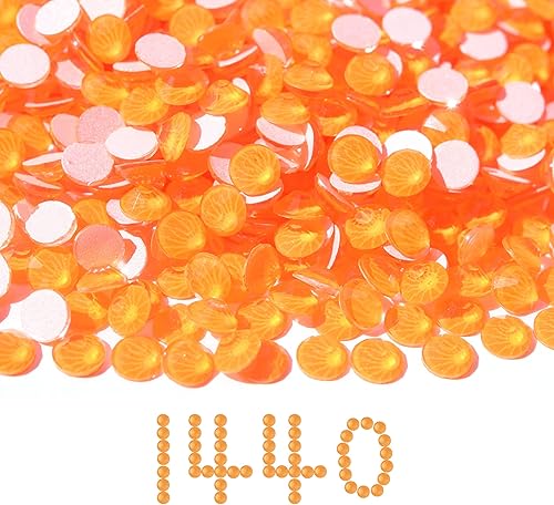 BLINGINBOX Diamantes de imitación de cristal con parte trasera plana, gemas de neón, 1440 unidades de diamantes de imitación de cristal no