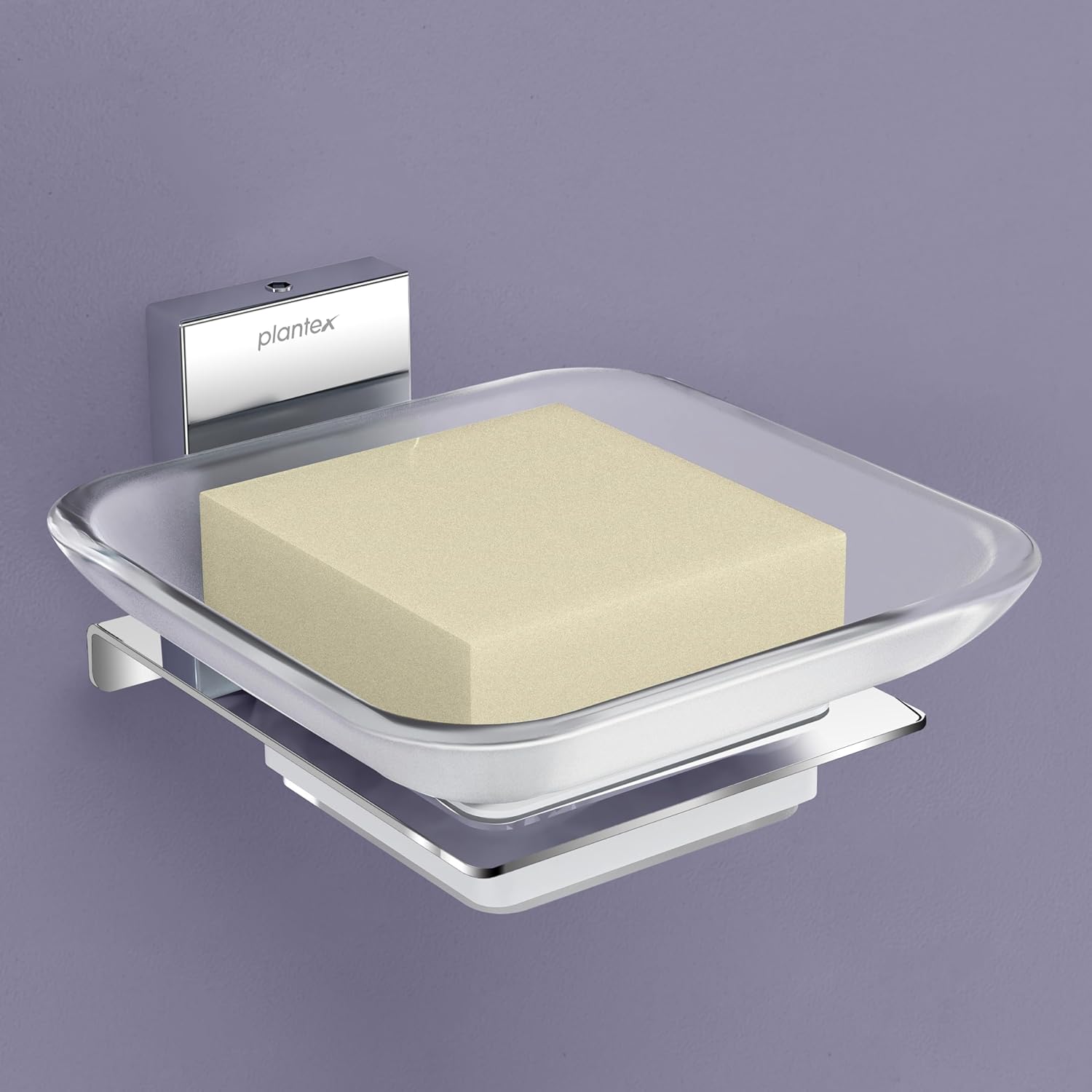Plantex 304 Grade Stainless Steel Soap Dish/Glass Soap Holder/Soap ...
