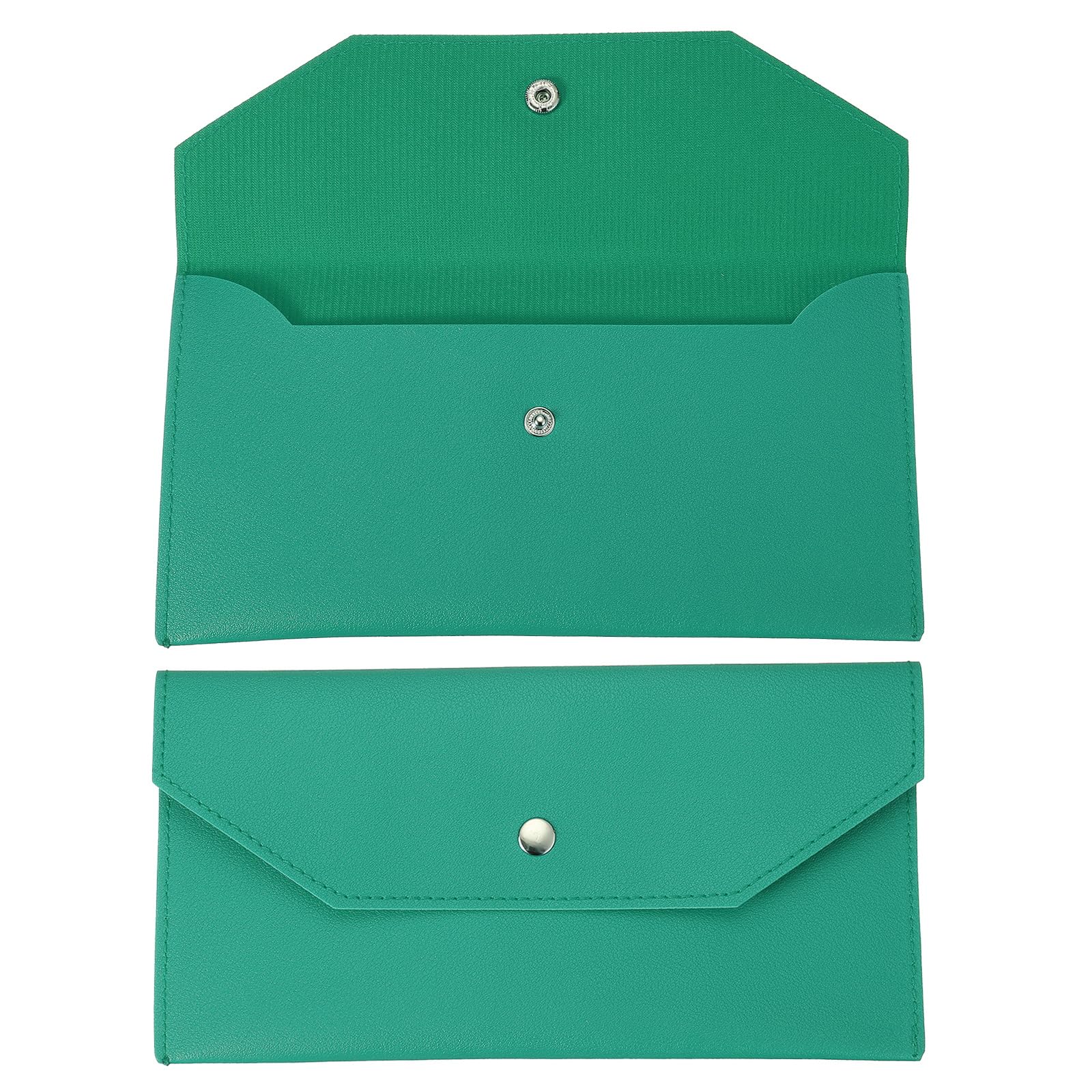 PATIKIL Cash Envelope Wallet, Budget Cash Holder Reusable Money Bag Pouch Leather Money Organizer Pouch for Men Women Receipt Check Bill Travel Graduation Holidays, Green