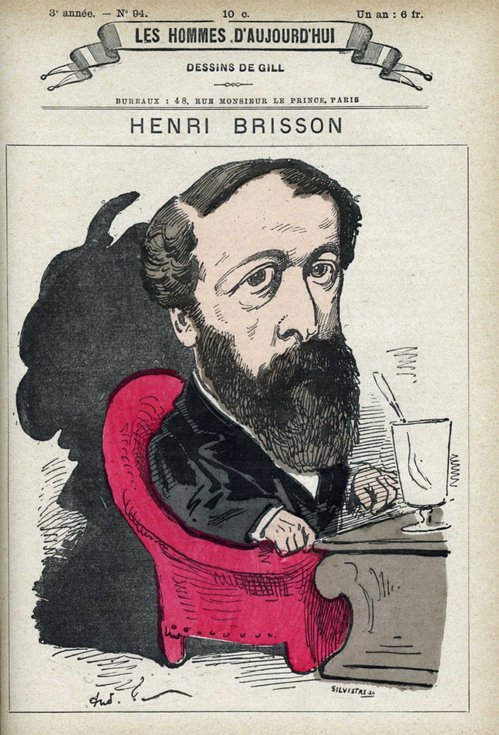 POSTERIIk Famous Print Pop Art Wall Art Graffiti Portrait of Eugene Henri Brisson by Andre Gill Art Prints for Home Decor 60x90cm
