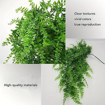 Novastream 2 Pcs (Not Pot) Hanging Plant, Artificial Plants, Fake Trailing Plant, Fake Ferns Faux Persian for Indoor & Outdoor, Garden, Balcony, Farmhouse, Wedding Arch, Jungle, Beach, Birthday Party