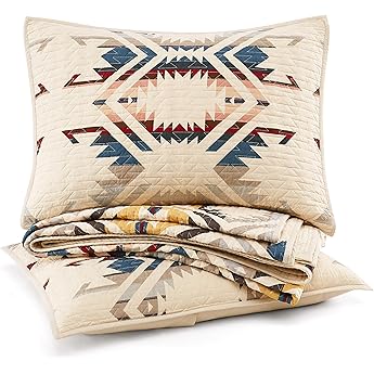 PENDLETON Explorer King Quilt Bedding Set with 2 Shams Premium Cotton Lightweight Quilted Bedspread Coverlet for Bed Rustic Home Decor Machine Washable, 110-inch x 96-inch, Blue Grey Multicolor