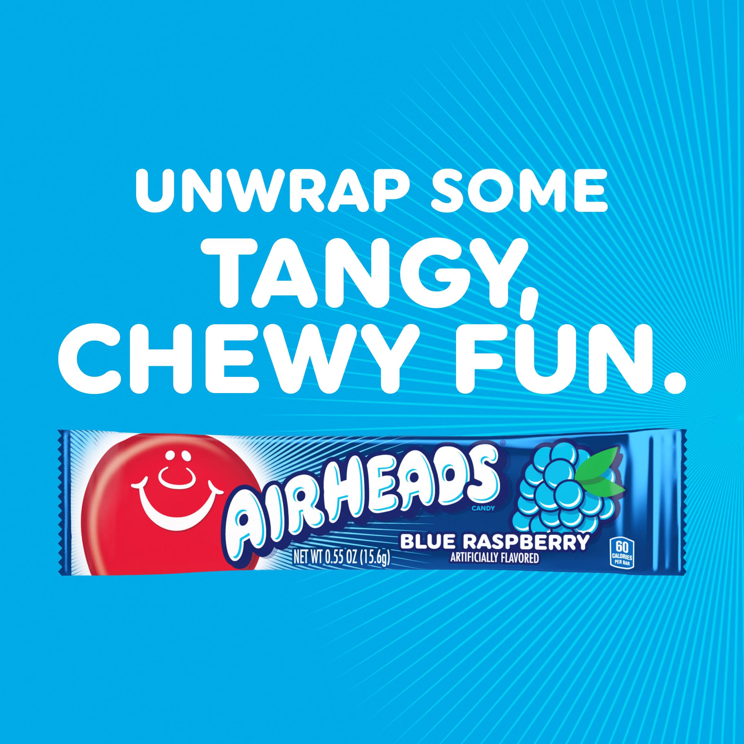 Air Heads Blue Raspberry 15,6 g (36 pasków)