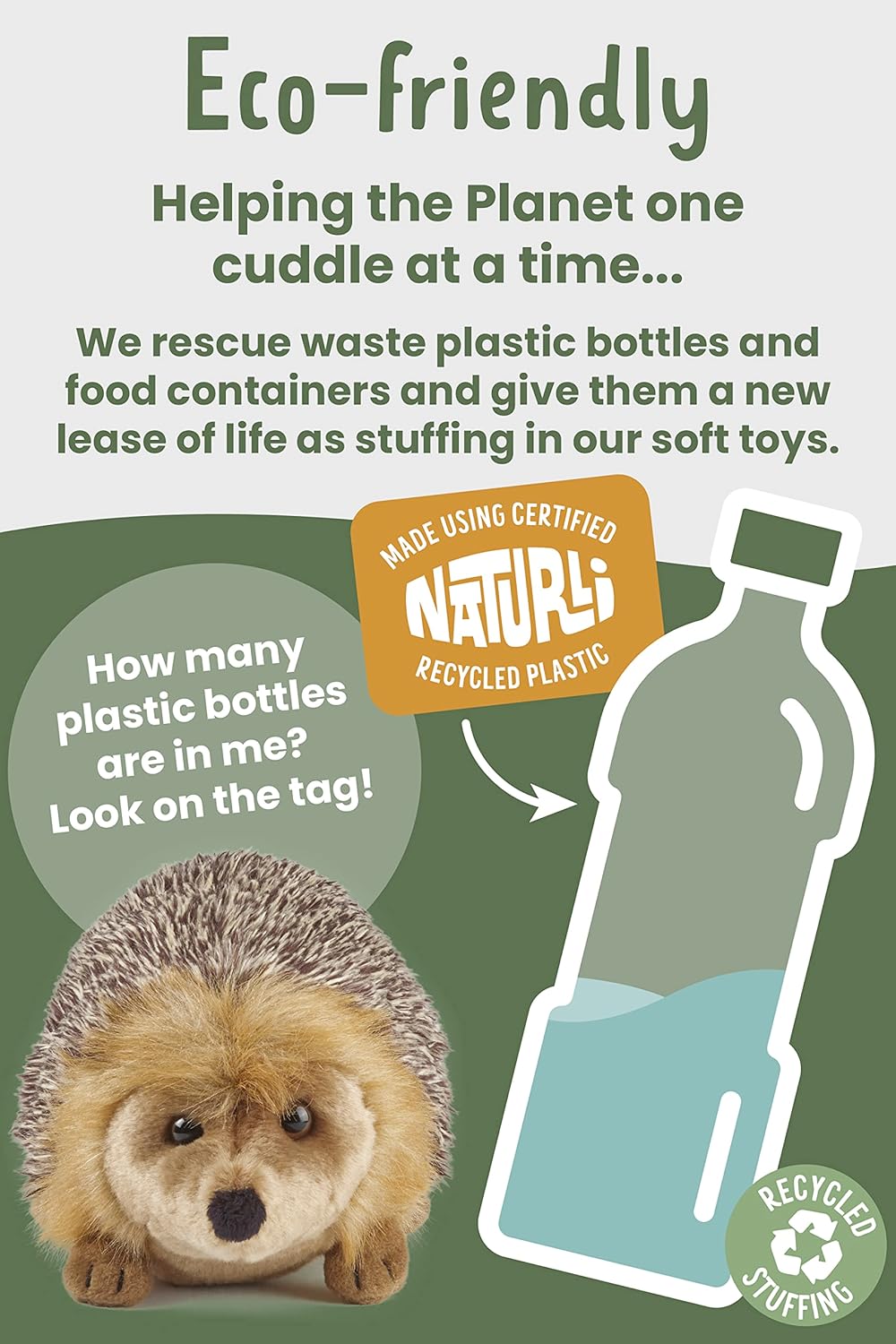 Living Nature Large Hedgehog Stuffed Animal | Fluffy Hedgehog Animal | Soft Toy Gift for Kids - Image 5