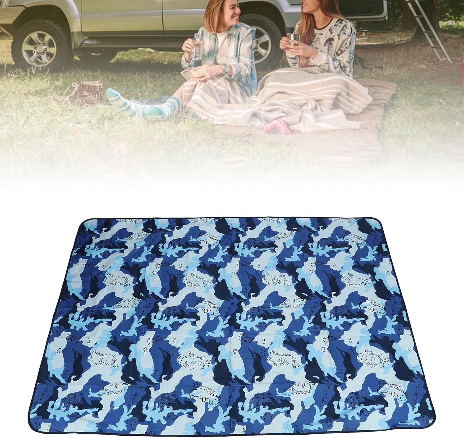Extra Large Picnic Outdoor Blanket, Waterproof Foldable Blanket with Storage Bag, a Wipe Clean, for Beach, Grass Camping Picnic Blanket