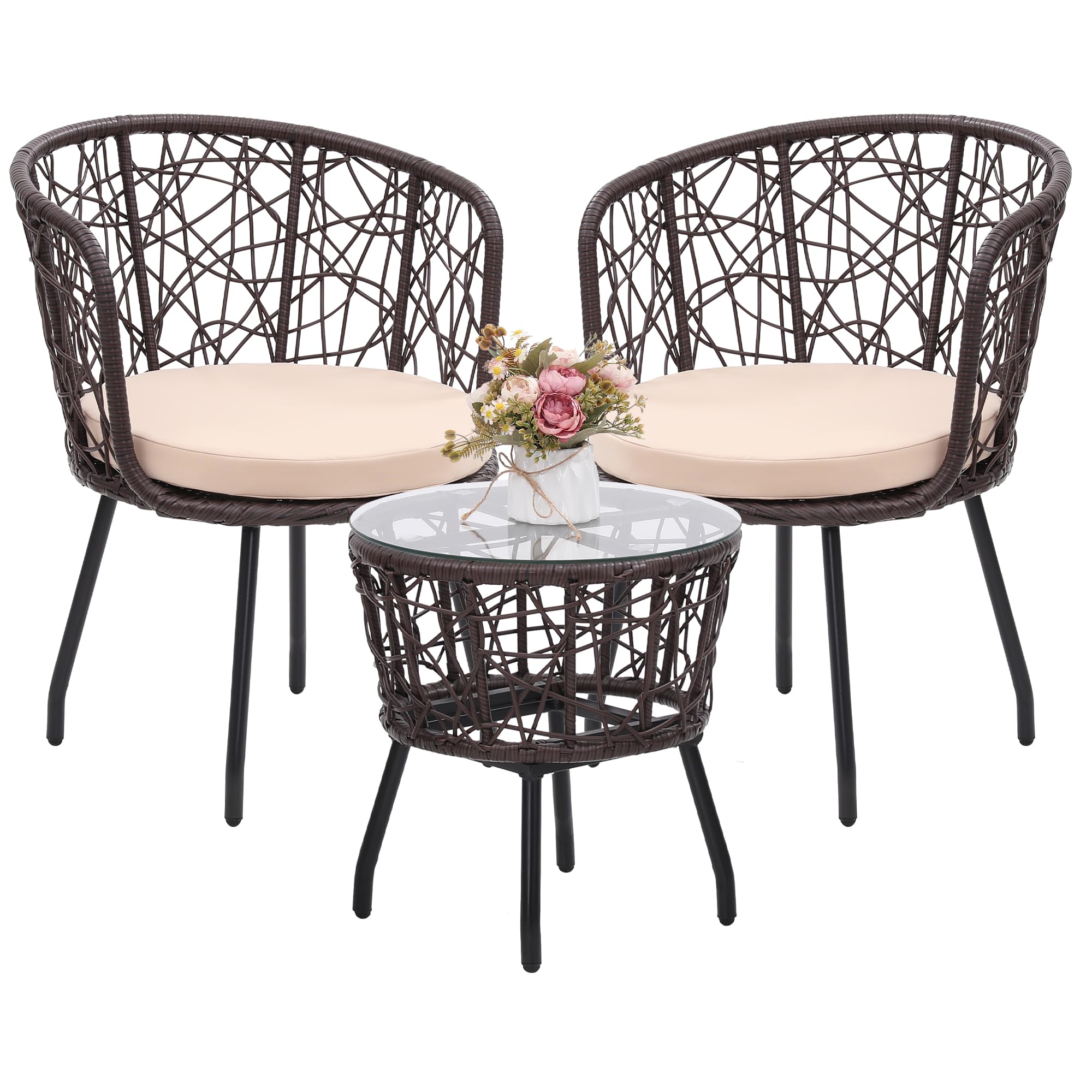 Kromax 3-Piece Modern Bistro Set