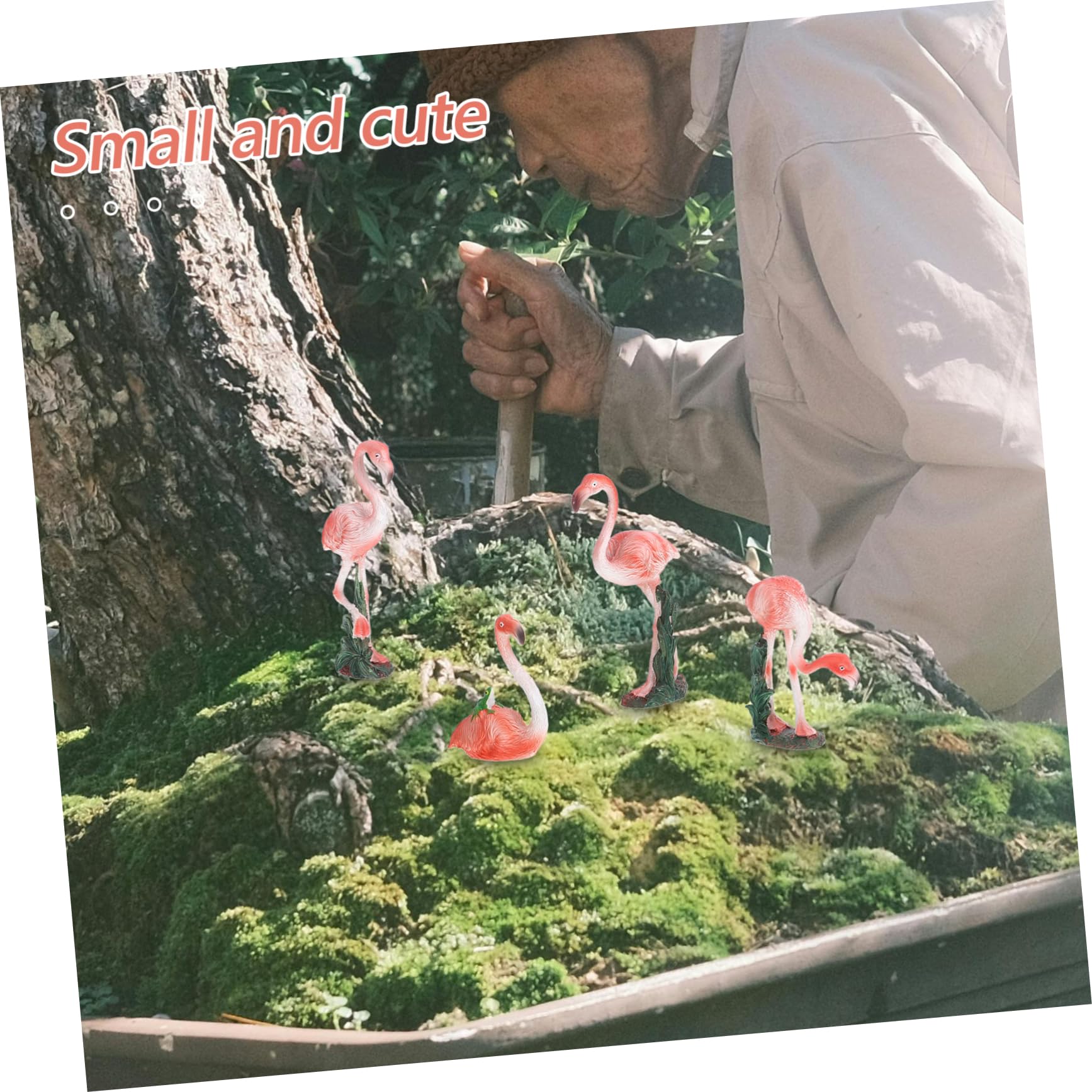 Toddmomy 4 Pezzi Statuette di Fenicottero in Resina, Decorazioni da Giardino per Bonsai e Micro Paesaggio, Rosa, Ornamento Piccolo