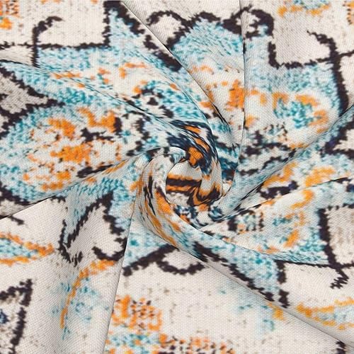 Miniatura 7 de Juego de 2 fundas de almohada bohemias de 18 x 18 pulgadas, diseño floral azul y verde azulado, para exteriores, diseño de alfombra étnica, funda de