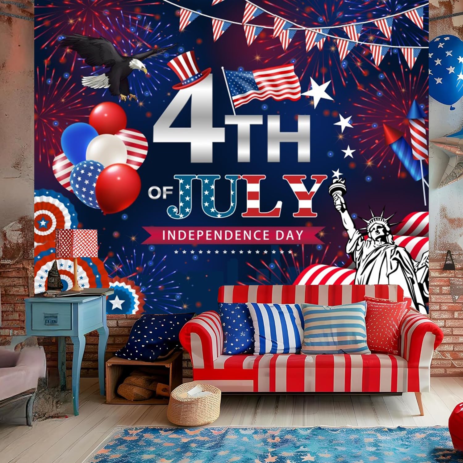 Hintergrund Für Den 4. Juli, Eine Nation Unter Gott, Unabhängigkeitstag,  Patriotische Amerikanische Flagge, Hintergrund, USA-Flagge, 4. Juli,  Dekorationen, Portrait-Banner, Patriotische Veteranen, image size:1500x1500