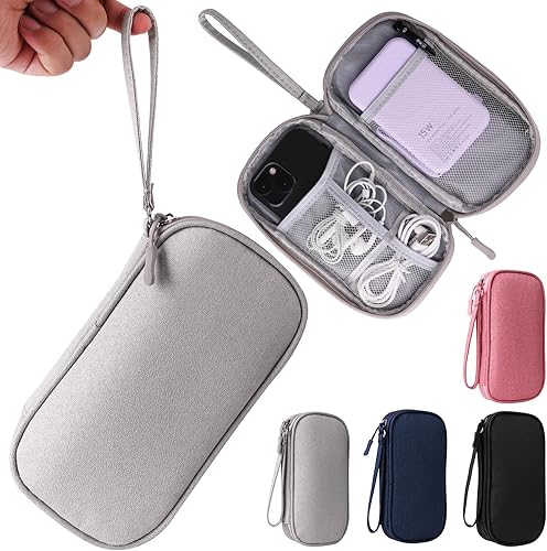 Organizador universal de cables, bolsa de accesorios electrónicos para cargador, teléfono, tarjeta de memoria, bolsa de viaje (gris) disponible en Yaxa Costa Rica