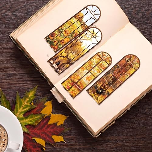 Miniatura 4 de 48 marcapáginas de otoño a granel con plantas otoñales para mujeres, marcadores de Acción de Gracias, girasoles, hojas de arce, para amantes de los