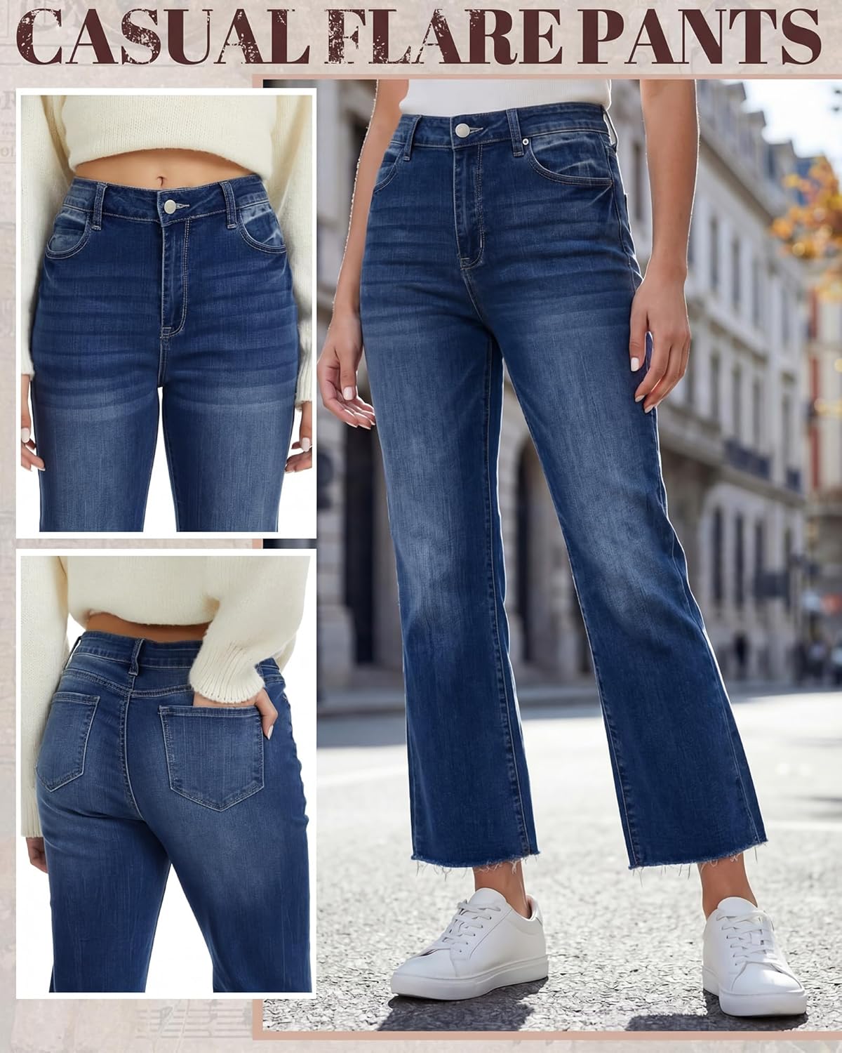 Women Wide Leg Jeans High Waisted Flare Jeans Baggy Straight Leg Ankle Denim Pants 2026 Trendy Casual with Pockets - Image 7
