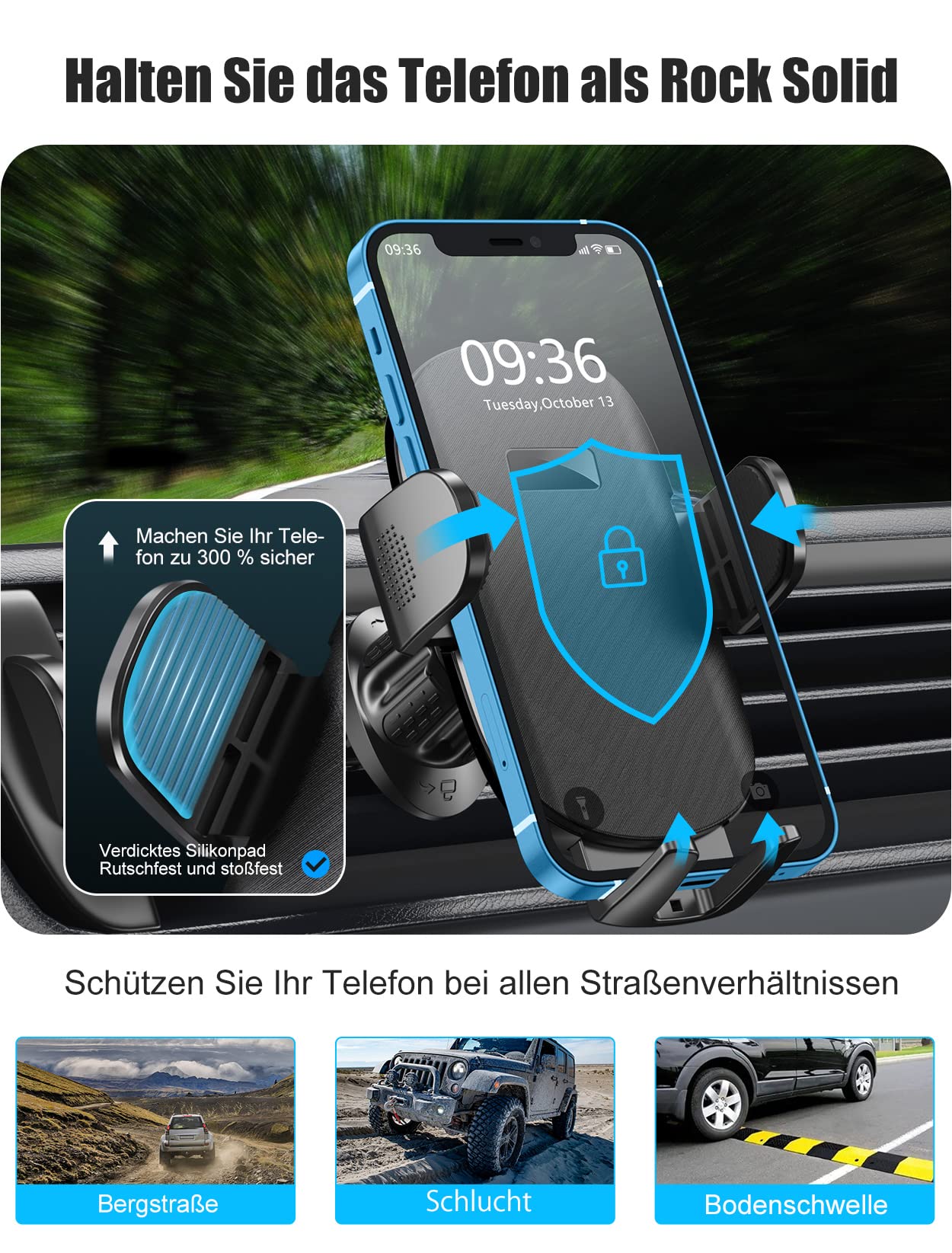 HIGH FLYING Handyhalterung Für Audi Q3 8U 2011-2018 - Lüftungshalterung Kohlefaser-Optik