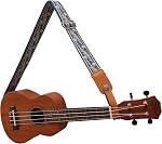 MUSIC FIRST Design original Vintage Bleu -Jasmine -Coupe en mesh & Bracelet Ukulele en cuir véritable Bracelet Ukulele avec une boucle en cuir authentique