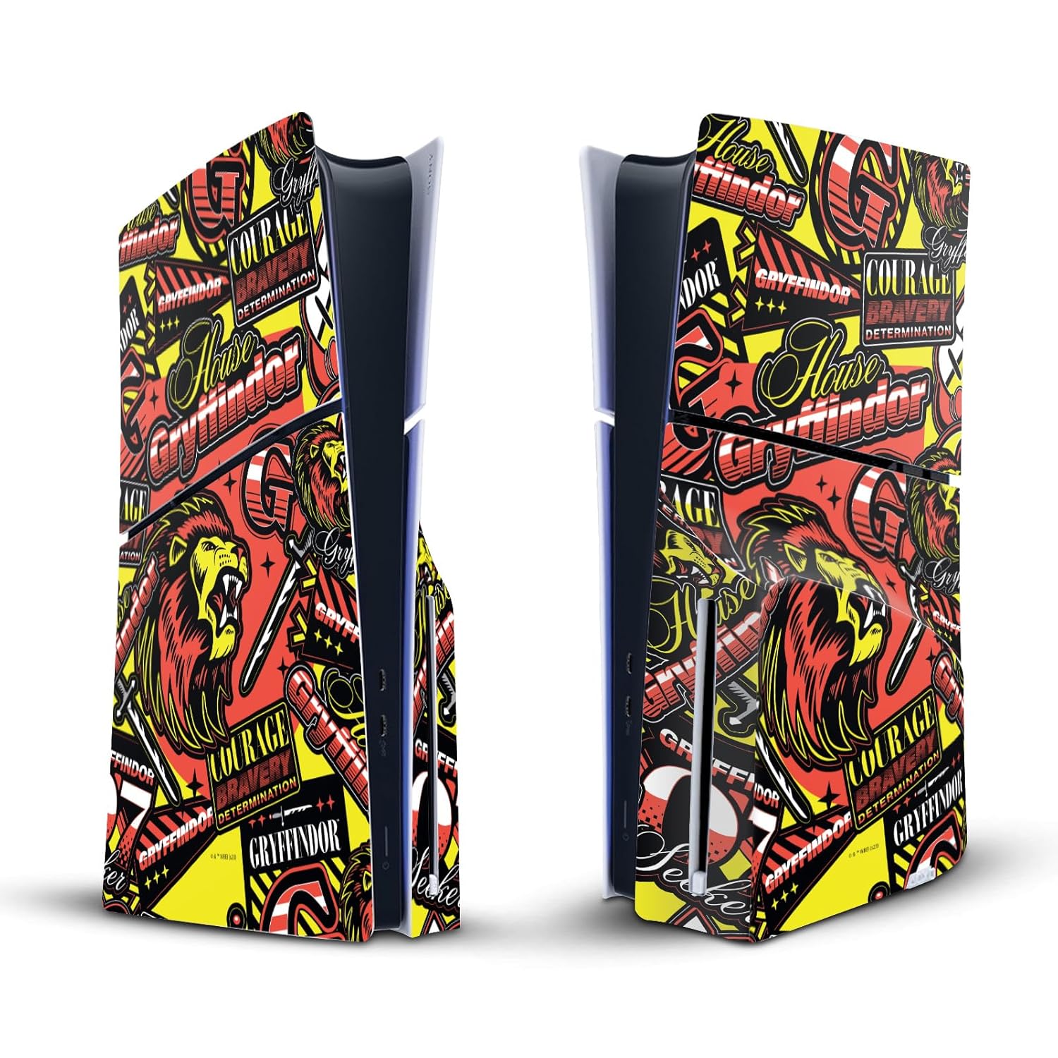 Head Case Designs Officially Licensed Harry Potter Gryffindor Pattern Graphics Vinyl Sticker Gaming Skin Decal Cover Compatible With Sony PlayStation 5 PS5 Slim Disc Edition Console