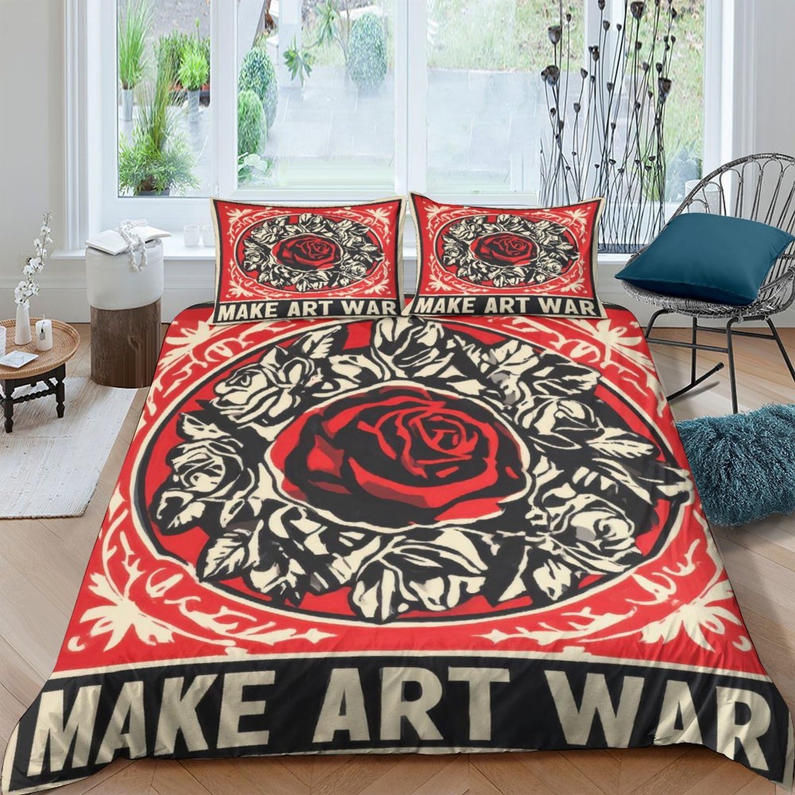 Taie de couette séchant rapide pour lit single 140x200 imprimé rose