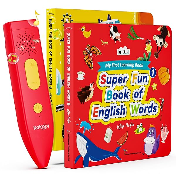 KOKODI Talking Pen Books Sets, Interactive Audio Sound Books Kids Learning Electronic Toys for Boys Girls, Autism Sensory Games, Early Educational Gifts Birthday Gifts for Toddlers Kids Age 2 3 4 5