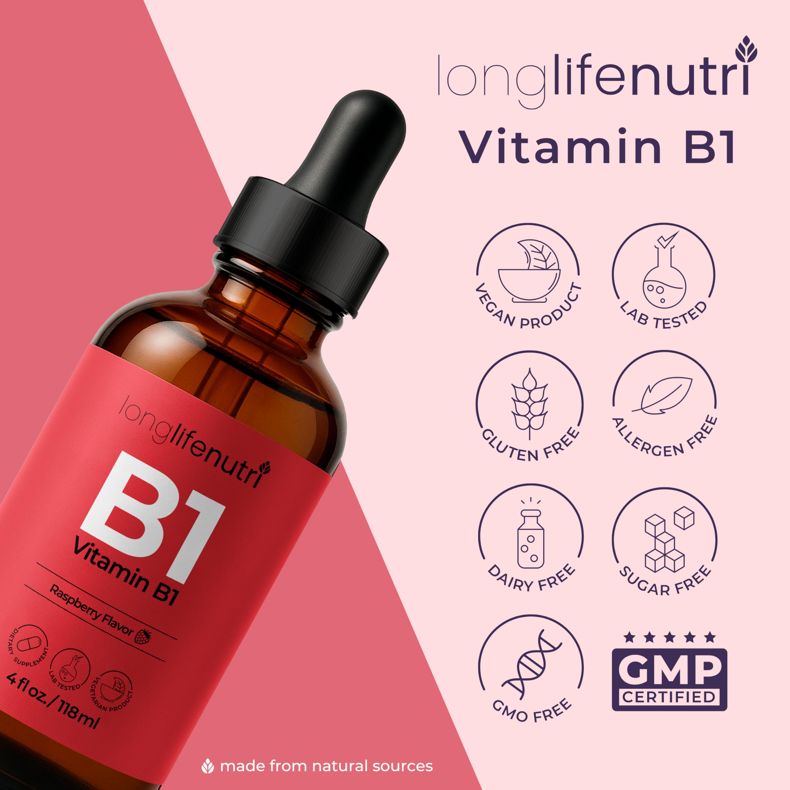 LongLifeNutri Vitamin B1 Drops 6mg, 4 FL OZ, About 5-Month Supply — Amazon image 7