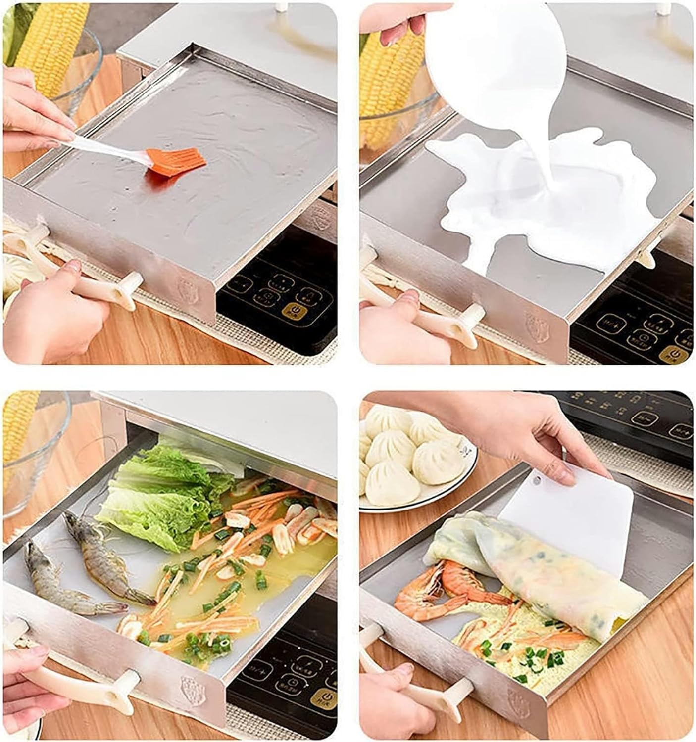 Cantonese Rice Noodles Roll Vaporizer, Stainless Steam -Proof of Stainless Steel Fringing Rice Rice Machine ~/