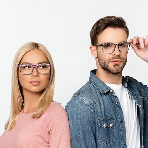 Miniatura 6 de COJWIS Lentes de lectura progresivos multienfoque, bloqueo de luz azul, para mujeres y hombres, bisagra de resorte para lectores de computadora (4