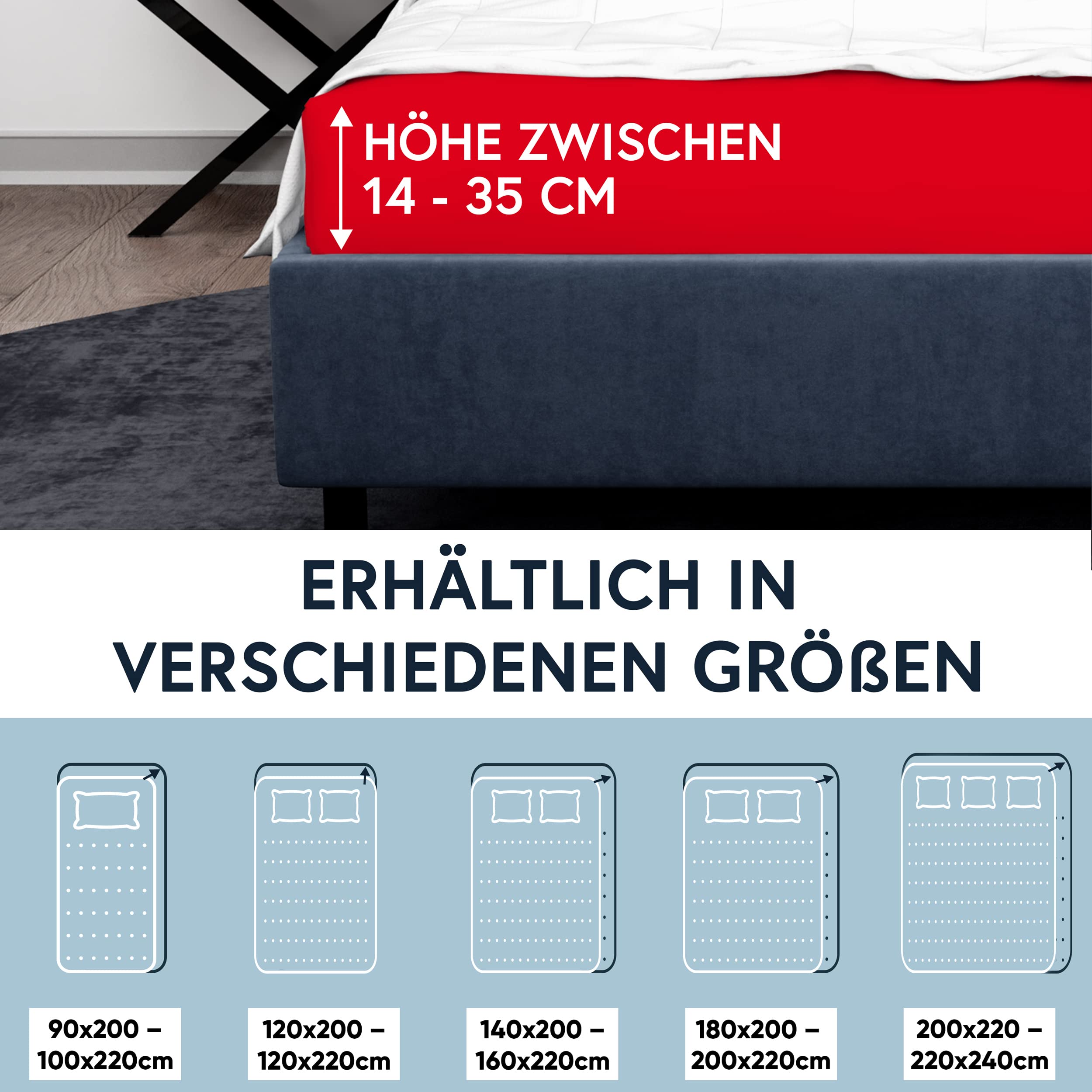Moon -Luxe hoeslaken Jersey Stretch 230 g/m² voor waterbedden