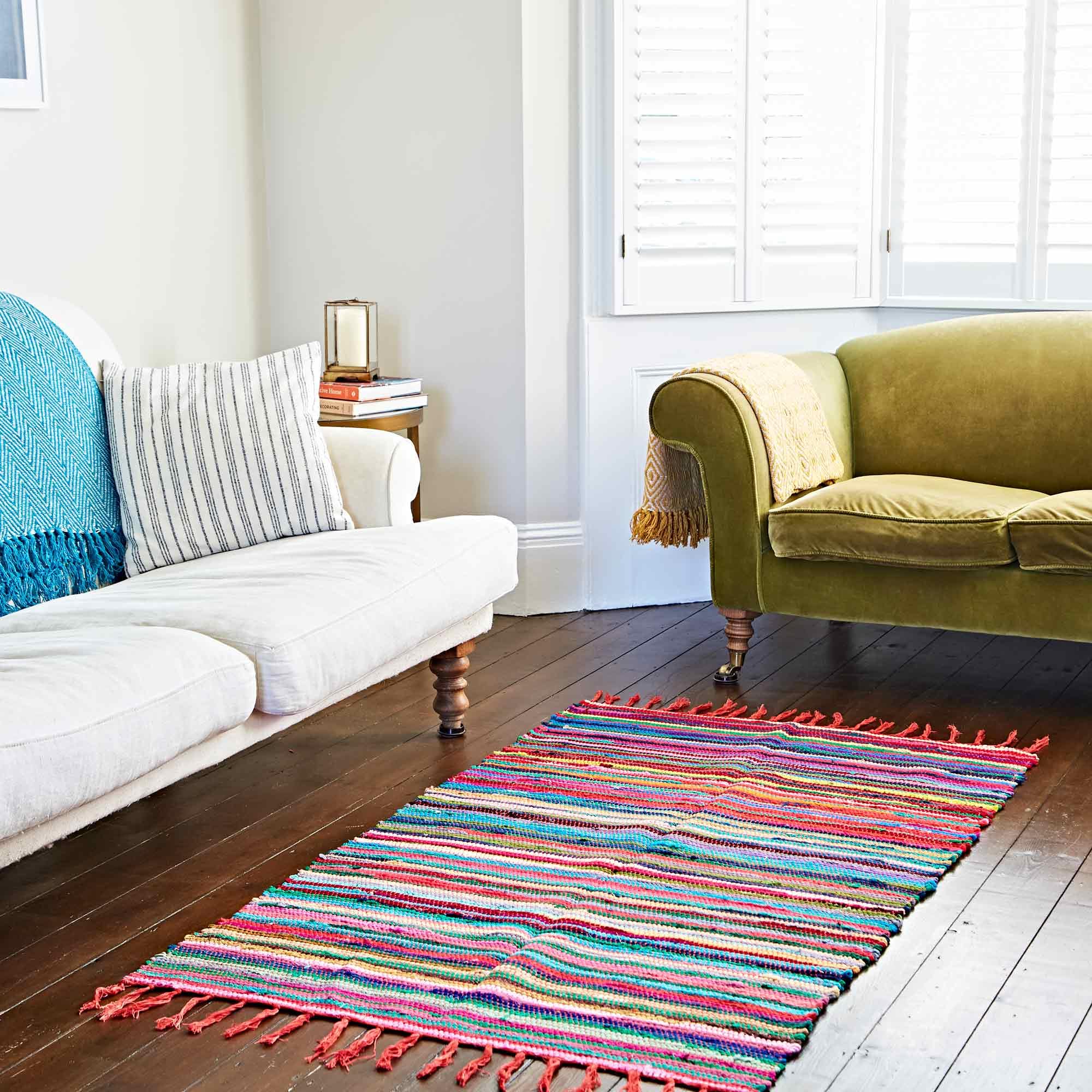 Fair Trade Flickenteppich Mittel 150 x 90 cm