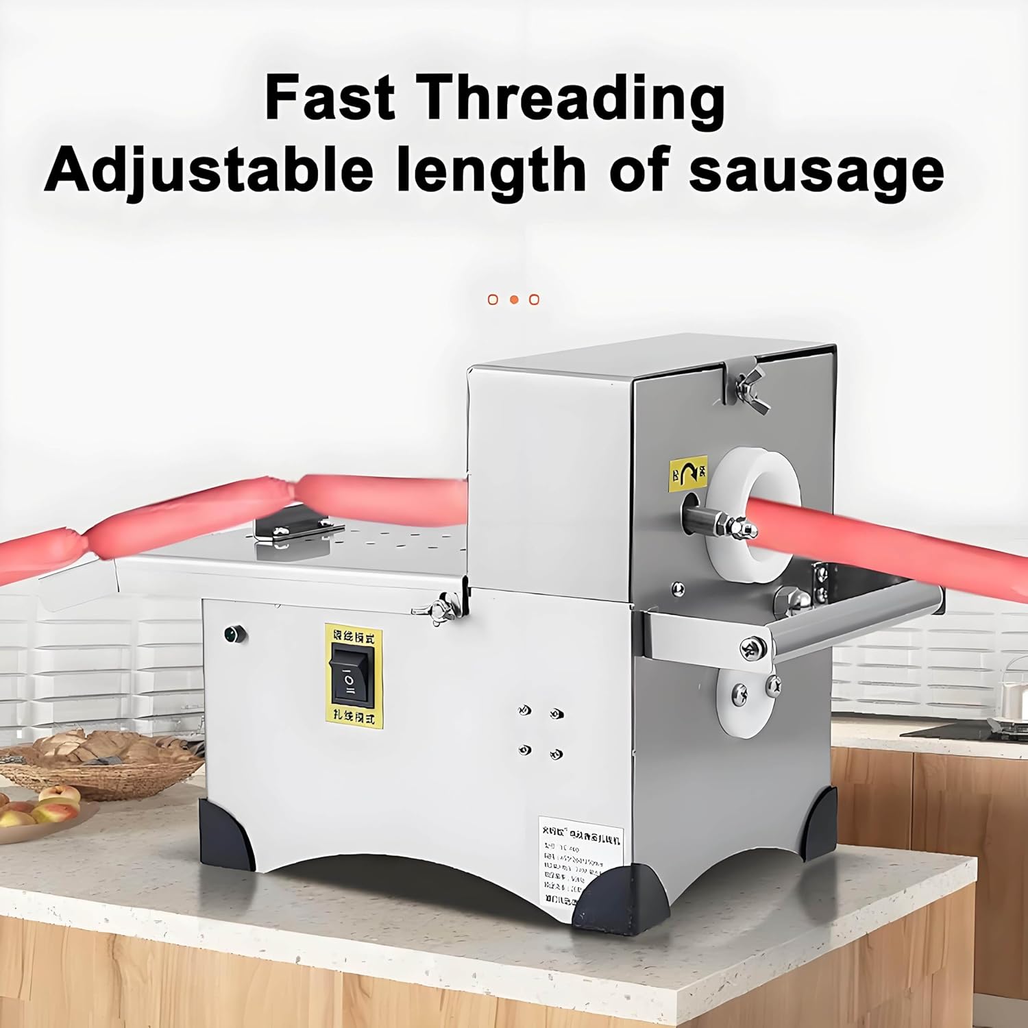 Automated Sausage Tying Equipment, Electric Sausage Linker Machine 0-50mm, Commercial Maker Meat Stuffer Accessories for DIY Sausage, Sausage Tying Knotting Machine with Foot Switch