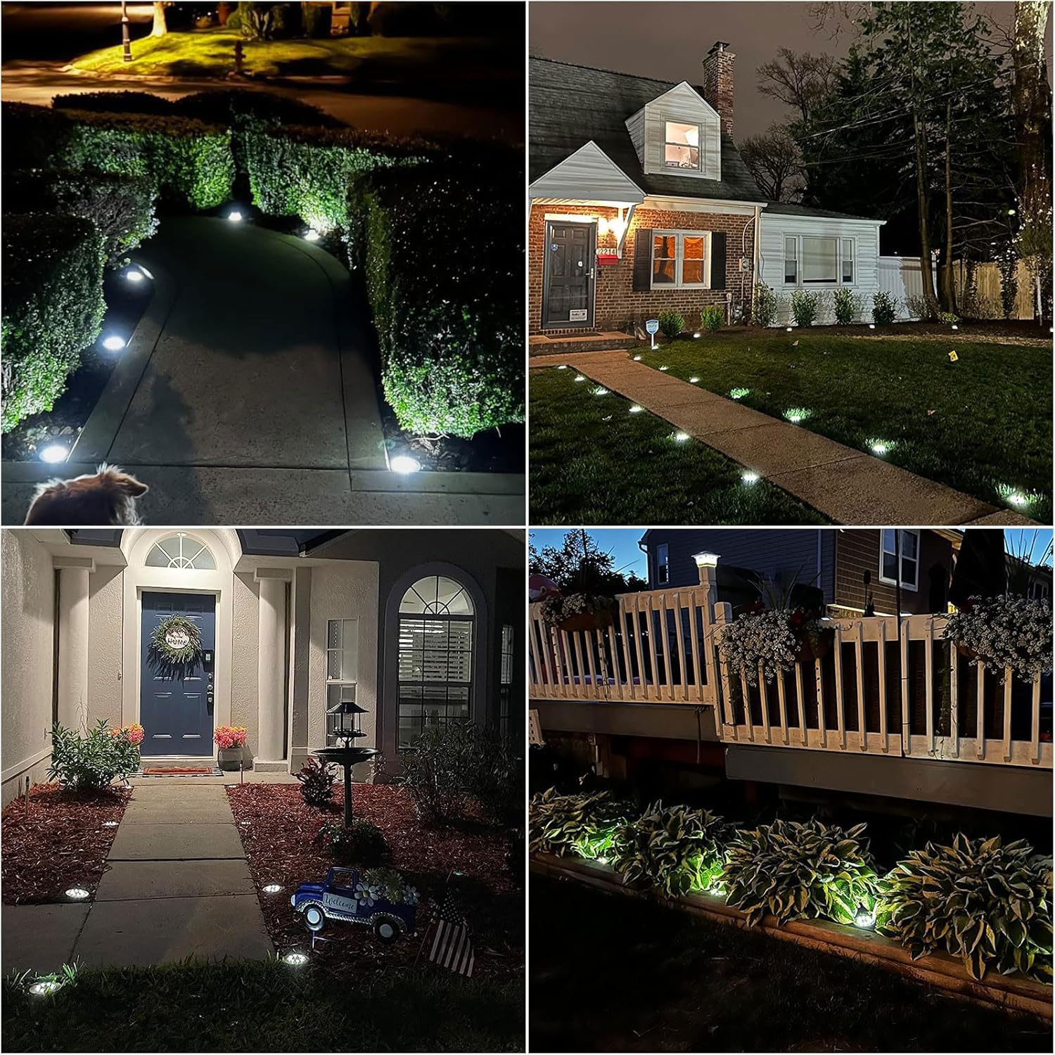 Faretti Sepolta Solari Controllo Remoto, 2 pezzi Esterno Acciaio IP65 Impermeabile Inossidabile A Energia Solare In Lampada A Terra Lampada Sepolta Lampada Brick Lights(Color:24LED White light)